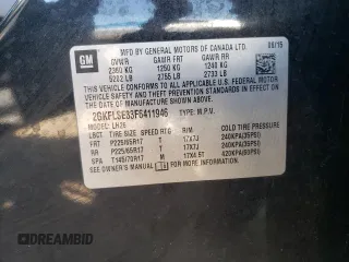2015 GMC Terrain SLT with VIN 2GKFLSE33F6411946, listed as a Copart auction lot 56019945 with 112,631 mi miles and Salvage title. Bid and sale history available at DreamBid. Image 12.