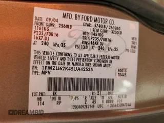 2005 Ford Explorer XLS z VIN 1FMZU62K45UA42535, wystawiony jako Copart lot #48679735 z przebiegiem 175 952 mil mil oraz Szkoda całkowita • Salvage title. Historia ofert i sprzedaży dostępna na DreamBid. Obrazek 13.