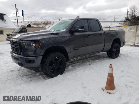 2021 Ram 1500 Big Horn with VIN 1C6SRFBT0MN827313, listed as a Copart auction lot 46111655 with 39,451 mi miles and Salvage Title. Bid and sale history available at carsss.com. Image 1.