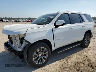 2023 Chevrolet Tahoe LS z VIN 1GNSKMKD7PR214250, wystawiony jako Copart lot #56737565 z przebiegiem 45 234 mil mil oraz Szkoda całkowita • Salvage title. Historia ofert i sprzedaży dostępna na DreamBid. Obrazek 1.