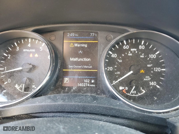 2019 Nissan Rogue SL with VIN 5N1AT2MT9KC702715, listed as a Copart auction lot 47411585 with 140,274 mi miles and Salvage Title. Bid and sale history available at carsss.com. Image 9.