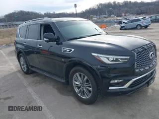 2018 Infiniti QX80 with VIN JN8AZ2NF2J9664885, listed as a IAAI auction lot 41643560 with 143,187 mi miles. Bid and sale history available at carsss.com. Image 1.