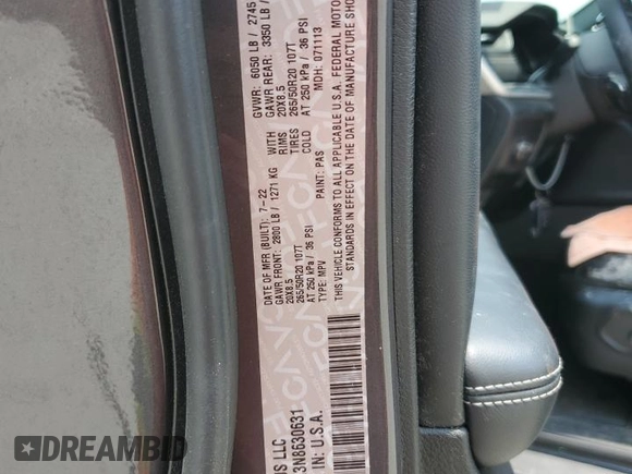 2022 Jeep Grand Cherokee Altitude with VIN 1C4RJGAG3N8630631, listed as a Copart auction lot 59544235 with 23,655 mi miles and Salvage title. Bid and sale history available at DreamBid. Image 12.