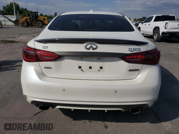 2020 Infiniti Q50 Luxe with VIN JN1EV7ARXLM254294, listed as a Copart auction lot 61596615 with 54,096 mi miles and Salvage title. Bid and sale history available at DreamBid. Image 6.