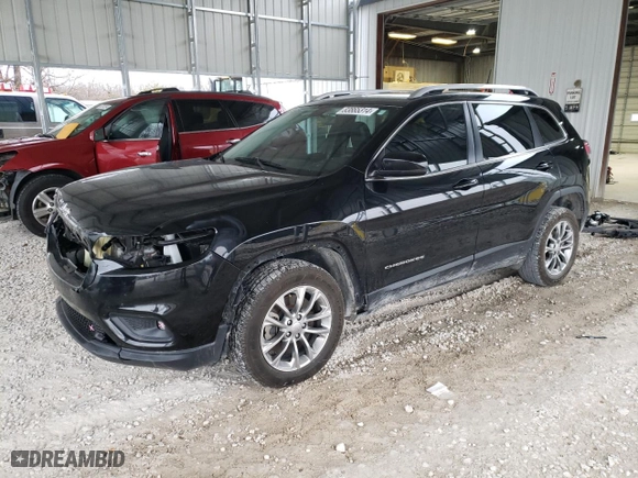2019 Jeep Cherokee Latitude Plus with VIN 1C4PJLLB7KD365751, listed as a Copart auction lot 83865314 with 103,256 mi miles and Salvage Title. Bid and sale history available at carsss.com. Image 1.