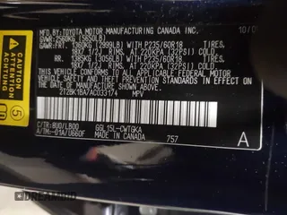 2010 Lexus RX 350 with VIN 2T2BK1BA7AC033174, listed as a IAAI auction lot 41829351 with 0 mi miles. Bid and sale history available at carsss.com. Image 9.