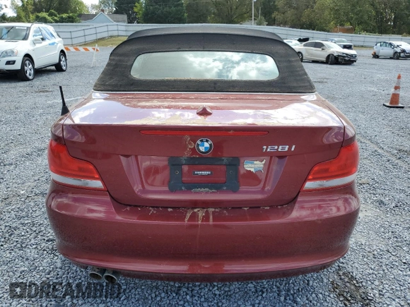 2013 BMW 1 Series 128i with VIN WBAUN1C52DVH78194, listed as a Copart auction lot 74970384 with Not provided miles and Salvage title. Bid and sale history available at DreamBid. Image 6.