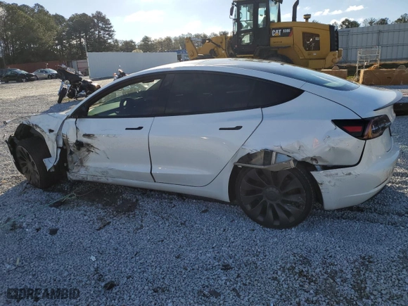 2022 Tesla Model 3 Performance with VIN 5YJ3E1ECXNF254735, listed as a Copart auction lot 47634895 with 50,486 mi miles and Salvage Title. Bid and sale history available at carsss.com. Image 2.