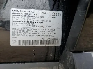 2020 Audi Q5 Premium Plus with VIN WA1BNAFY4L2065613, listed as a Copart auction lot 60804035 with 52,698 mi miles and Salvage title. Bid and sale history available at DreamBid. Image 13.