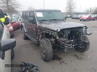 2021 Jeep Wrangler Unlimited Sahara with VIN 1C4JJXP68MW745098, listed as a IAAI auction lot 41461092 with 36,410 mi miles and . Bid and sale history available at DreamBid. Image 1.