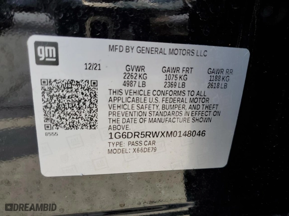 2021 Cadillac CT5 V-Series with VIN 1G6DR5RWXM0148046, listed as a Copart auction lot 80179113 with 20,919 mi miles. Bid and sale history available at carsss.com. Image 12.
