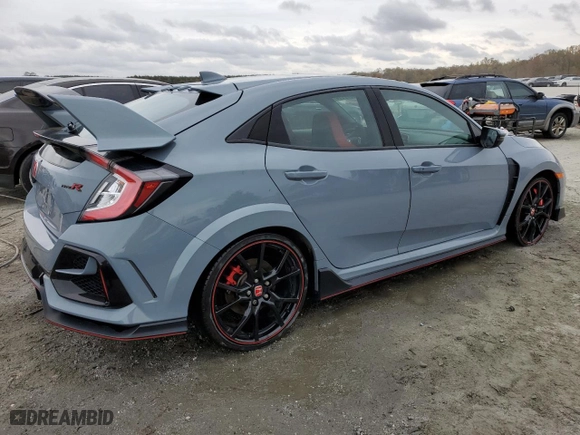 2021 Honda Civic Type R Touring with VIN SHHFK8G77MU203527, listed as a Copart auction lot 71277114 with 23,672 mi miles and Non Repairable. Bid and sale history available at carsss.com. Image 3.