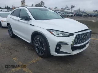 2024 Infiniti QX55 Luxe with VIN 3PCAJ5JR1RF110064, listed as a IAAI auction lot 41562972 with 4,163 mi miles and . Bid and sale history available at DreamBid. Image 1.