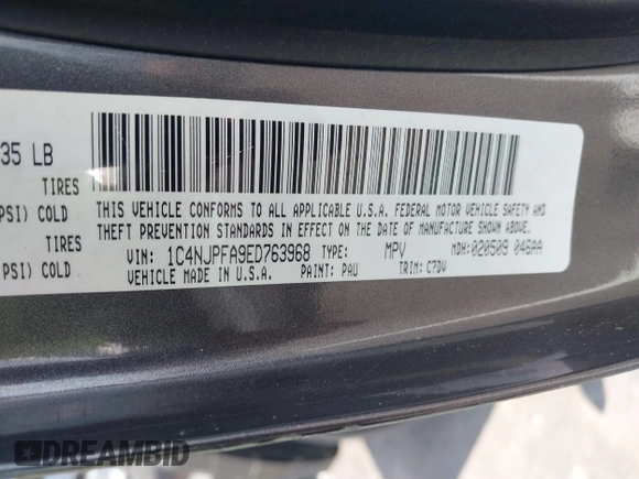 2014 Jeep Patriot High Altitude z VIN 1C4NJPFA9ED763968, wystawiony jako IAAI lot #42604911 z przebiegiem 134 519 mil mil oraz . Historia ofert i sprzedaży dostępna na DreamBid. Obrazek 9.