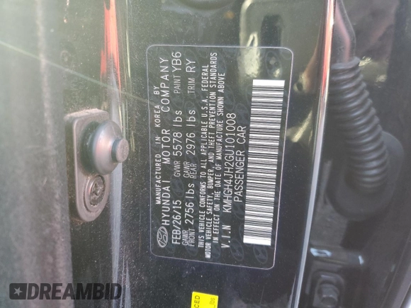 2016 Hyundai Equus Ultimate with VIN KMHGH4JH2GU101008, listed as a Copart auction lot 48182445 with 110,423 mi miles and Salvage Title. Bid and sale history available at DreamBid. Image 12.