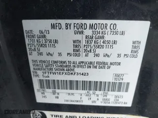 2013 Ford F-150 XL with VIN 1FTFW1EFXDKF31423, listed as a IAAI auction lot 41378866 with 181,486 mi miles. Bid and sale history available at carsss.com. Image 9.