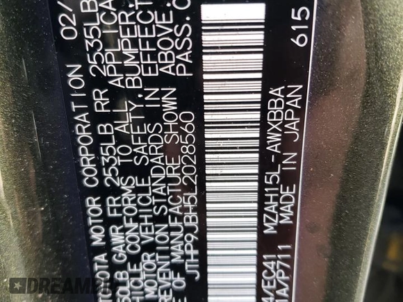2020 Lexus UX with VIN JTHP9JBH5L2028560, listed as a Copart auction lot 39672193 with 20,925 mi miles. Bid and sale history available at carsss.com. Image 14.