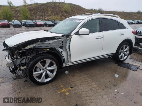 2012 Infiniti FX with VIN JN8BS1MW0CM180251, listed as a Copart auction lot 54678185 with 58,346 mi miles and Salvage Title. Bid and sale history available at DreamBid. Image 1.