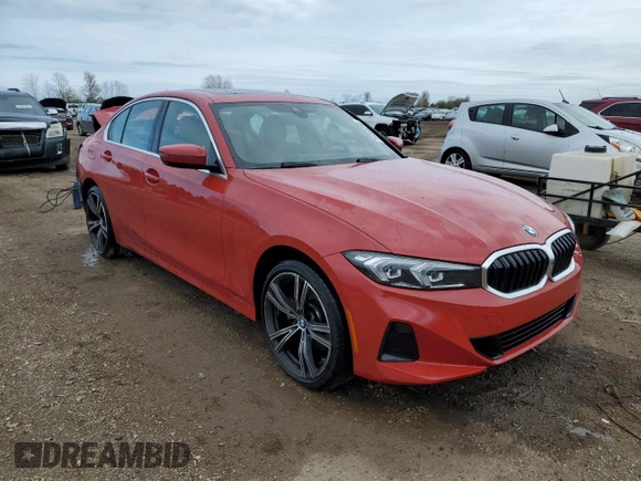 2024 BMW 3 Series 330i xDrive with VIN 3MW89FF09R8E04692, listed as a Copart auction lot 54345295 with 20,920 mi miles and Salvage title. Bid and sale history available at DreamBid. Image 4.