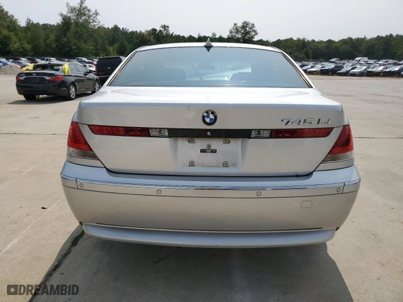 2004 BMW 7 Series 745Li with VIN WBAGN63444DS47664, listed as a Copart auction lot 71046044 with 144,598 mi miles and Salvage Title. Bid and sale history available at carsss.com. Image 6.