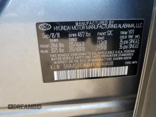 2019 Hyundai Santa Fe Ultimate with VIN 5NMS5CAD4KH041408, listed as a Copart auction lot 80168674 with 0 mi miles and Salvage Title. Bid and sale history available at carsss.com. Image 13.