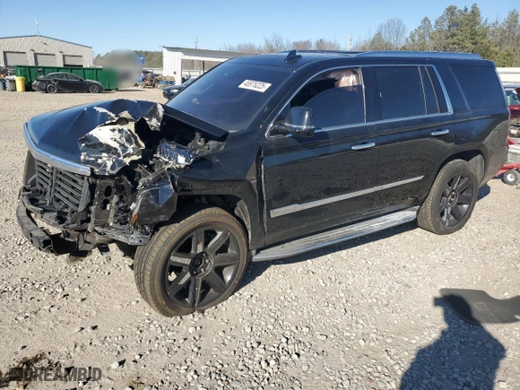 2017 Cadillac Escalade Luxury with VIN 1GYS4BKJXHR207270, listed as a Copart auction lot 46976225 with 125,086 mi miles and Salvage Title. Bid and sale history available at carsss.com. Image 1.