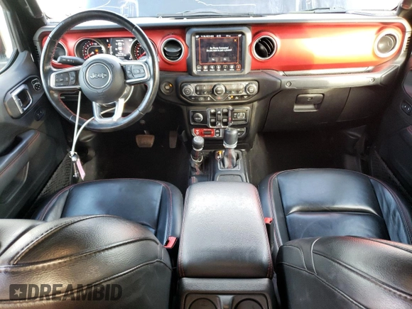 2021 Jeep Gladiator Rubicon with VIN 1C6JJTBG5ML500423, listed as a Copart auction lot 46954765 with 82,483 mi miles and Salvage title. Bid and sale history available at DreamBid. Image 8.