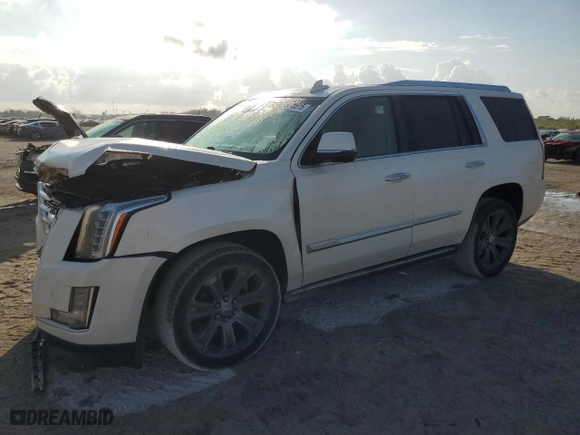 2015 Cadillac Escalade Premium with VIN 1GYS3NKJ9FR553120, listed as a Copart auction lot 45470515 with 100,082 mi miles and Salvage Title. Bid and sale history available at carsss.com. Image 1.