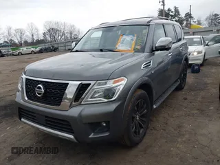 2018 Nissan Armada Platinum with VIN JN8AY2NF2J9333369, listed as a IAAI auction lot 41491584 with 124,048 mi miles. Bid and sale history available at carsss.com. Image 2.