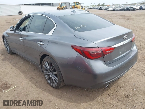 2019 Infiniti Q50 RED SPORT 400 with VIN JN1FV7AP0KM760153, listed as a IAAI auction lot 41895981 with 62,070 mi miles. Bid and sale history available at carsss.com. Image 3.