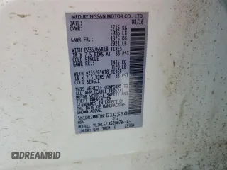 2017 Nissan Pathfinder SV with VIN 5N1DR2MM7HC610550, listed as a Copart auction lot 87195714 with 54,066 mi miles and Salvage Title. Bid and sale history available at carsss.com. Image 13.