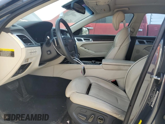 2017 Genesis G80 3.8L with VIN KMHGN4JE2HU182477, listed as a Copart auction lot 43333425 with 71,404 mi miles and Salvage Title. Bid and sale history available at DreamBid. Image 7.