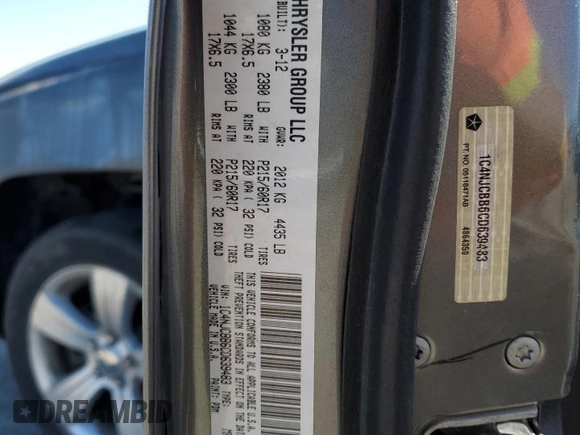 2012 Jeep Compass Sport with VIN 1C4NJCBB6CD639483, listed as a Copart auction lot 49663915 with 106,324 mi miles and Salvage Title. Bid and sale history available at carsss.com. Image 12.