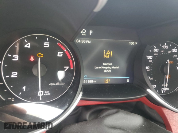 2020 Alfa Romeo Giulia Ti with VIN ZARFANBN2L7630925, listed as a Copart auction lot 65799484 with 54,198 mi miles and Salvage Title. Bid and sale history available at carsss.com. Image 9.