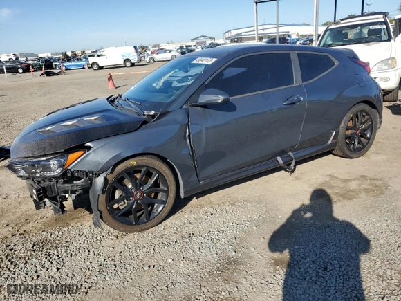 2019 Hyundai Veloster Turbo R-Spec with VIN KMHTH6AB7KU020391, listed as a Copart auction lot 49840155 with 116,984 mi miles and Salvage Title. Bid and sale history available at carsss.com. Image 1.