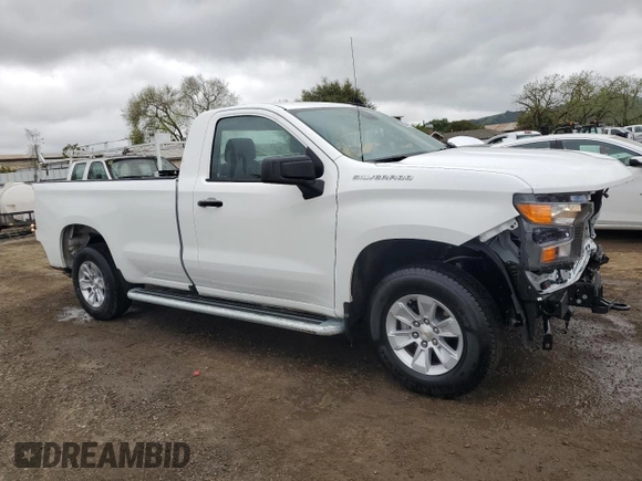 2024 Chevrolet Silverado 1500 Work Truck with VIN 3GCNAAED3RG341129, listed as a Copart auction lot 50421585 with 6,627 mi miles and Clean Title. Bid and sale history available at carsss.com. Image 4.