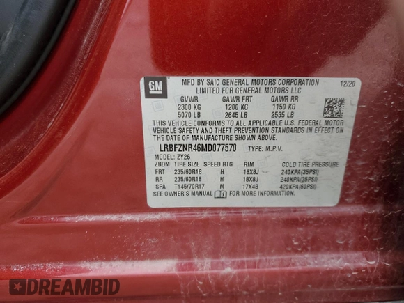 2021 Buick Envision Essence with VIN LRBFZNR46MD077570, listed as a Copart auction lot 51008985 with 31,850 mi miles and Salvage Title. Bid and sale history available at carsss.com. Image 13.