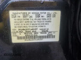 2007 Nissan Sentra 2.0 with VIN 3N1AB61E27L681337, listed as a Copart auction lot 51576185 with 119,921 mi miles and Clean Title. Bid and sale history available at DreamBid. Image 12.