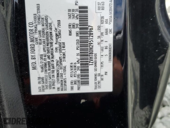 2009 Ford Mustang z VIN 1ZVHT80N295128967, wystawiony jako Copart lot #59182115 z przebiegiem 91 119 mil mil oraz Szkoda całkowita • Salvage title. Historia ofert i sprzedaży dostępna na DreamBid. Obrazek 12.