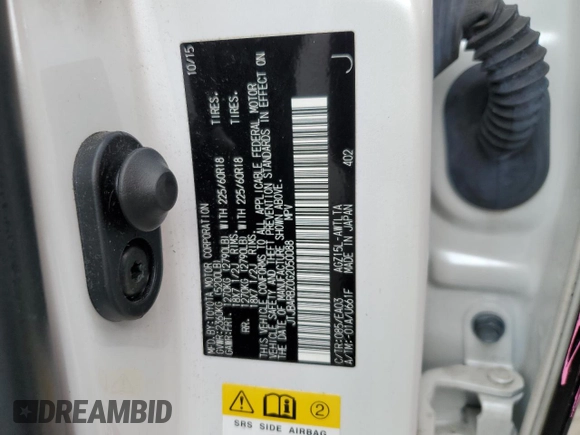 2016 Lexus NX 200t with VIN JTJBARBZ0G2050088, listed as a Copart auction lot 45145555 with 56,282 mi miles and Salvage title. Bid and sale history available at DreamBid. Image 13.