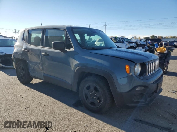 2017 Jeep Renegade Sport with VIN ZACCJAAH6HPF12808, listed as a Copart auction lot 77954704 with 80,509 mi miles and Salvage title. Bid and sale history available at DreamBid. Image 4.