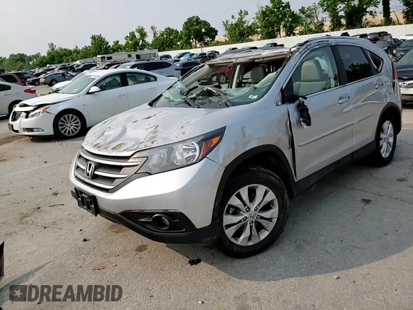 2012 Honda CR-V EX-L with VIN 5J6RM4H79CL059985, listed as a Copart auction lot 58623535 with 38,054 mi miles and Salvage title. Bid and sale history available at DreamBid. Image 14.