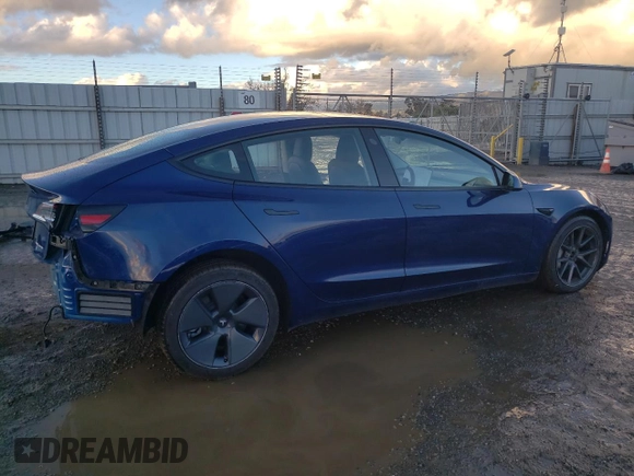 2022 Tesla Model 3 Long Range with VIN 5YJ3E1EB0NF147376, listed as a Copart auction lot 87017294 with 23,149 mi miles and Salvage Title. Bid and sale history available at carsss.com. Image 3.