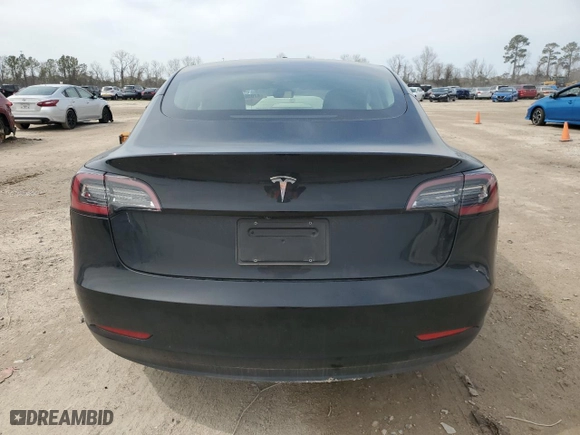 2023 Tesla Model 3 with VIN 5YJ3E1EA5PF421598, listed as a Copart auction lot 47036995 with 6,511 mi miles and Salvage Title. Bid and sale history available at carsss.com. Image 6.