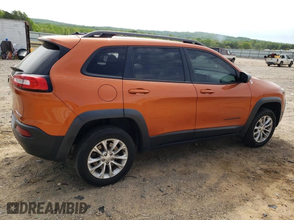 2015 Jeep Cherokee Trailhawk with VIN 1C4PJMBB5FW600455, listed as a Copart auction lot 53859365 with 164,420 mi miles and Salvage Title. Bid and sale history available at DreamBid. Image 3.