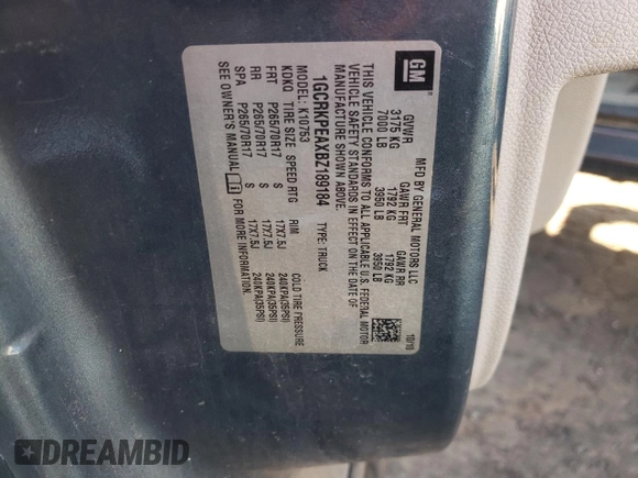 2011 Chevrolet Silverado 1500 Work Truck with VIN 1GCRKPEAXBZ189184, listed as a Copart auction lot 76526964 with 156,391 mi miles and Clean Title. Bid and sale history available at DreamBid. Image 12.