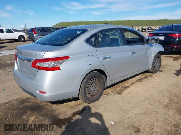 2013 Nissan Sentra SV with VIN 3N1AB7AP8DL635143, listed as a IAAI auction lot 41599598 with Not Provided miles and . Bid and sale history available at carsss.com. Image 4.