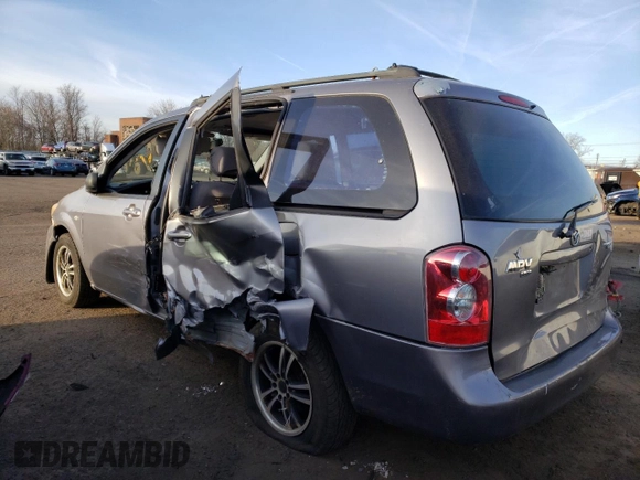 2005 Mazda MPV LX z VIN JM3LW28A850549996, wystawiony jako Copart lot #48221065 z przebiegiem Nie podano mil oraz Szkoda całkowita • Salvage title. Historia ofert i sprzedaży dostępna na DreamBid. Obrazek 2.