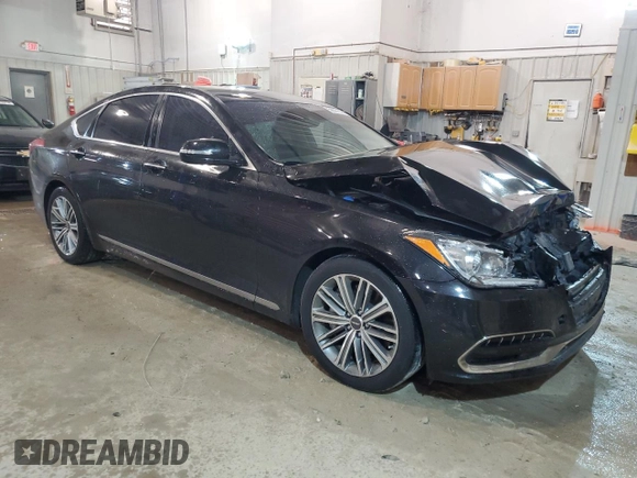 2018 Genesis G80 3.8L with VIN KMHGN4JE4JU238540, listed as a Copart auction lot 59391074 with 63,341 mi miles and Salvage Title. Bid and sale history available at carsss.com. Image 4.