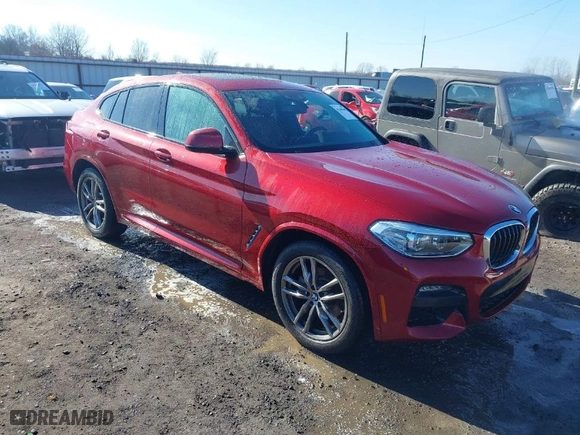 2021 BMW X4 xDrive30i with VIN 5UX2V1C0XM9H70348, listed as a IAAI auction lot 41209981 with 45,706 mi miles. Bid and sale history available at carsss.com. Image 1.